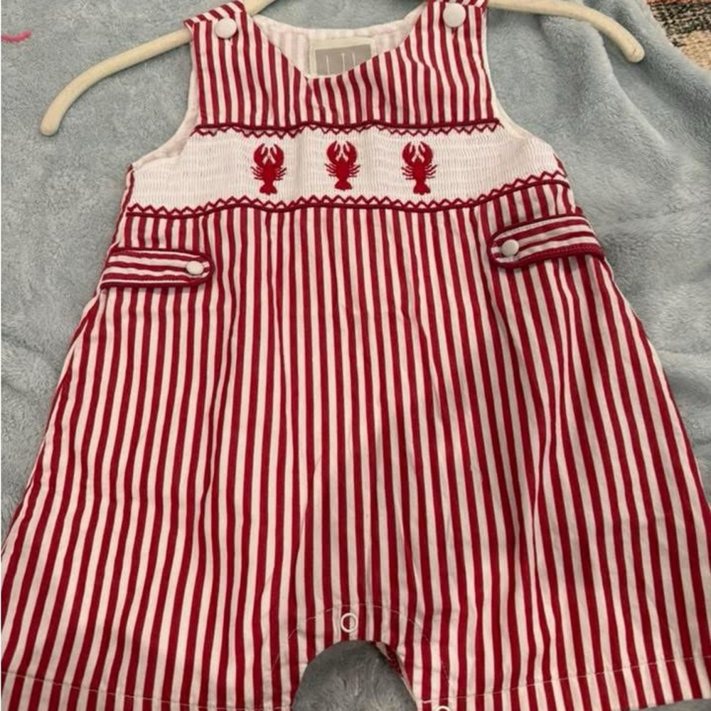 Red and White Striped Kids One Piece